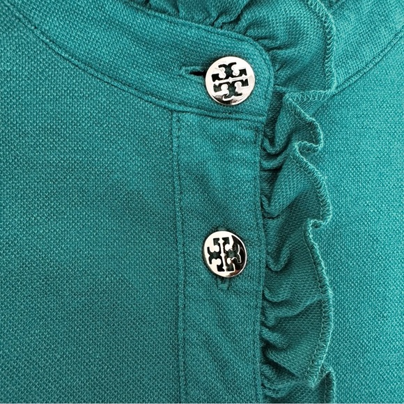 💚TORY BURCH Sleeveless Teal Top with Ruffle Detail Size XS - Picture 5 of 8